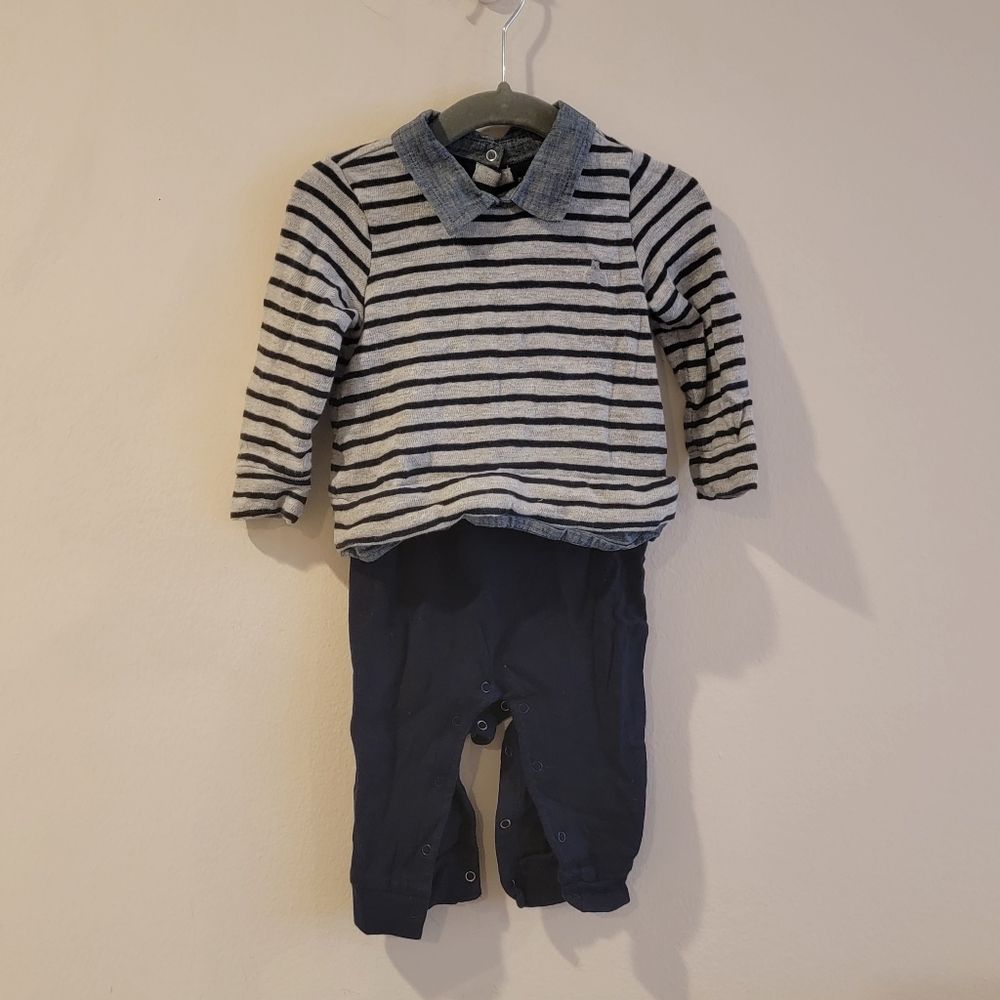 Baby Gap stripe sweater dressy 3inone navy size 6-12 months adorable 12 months